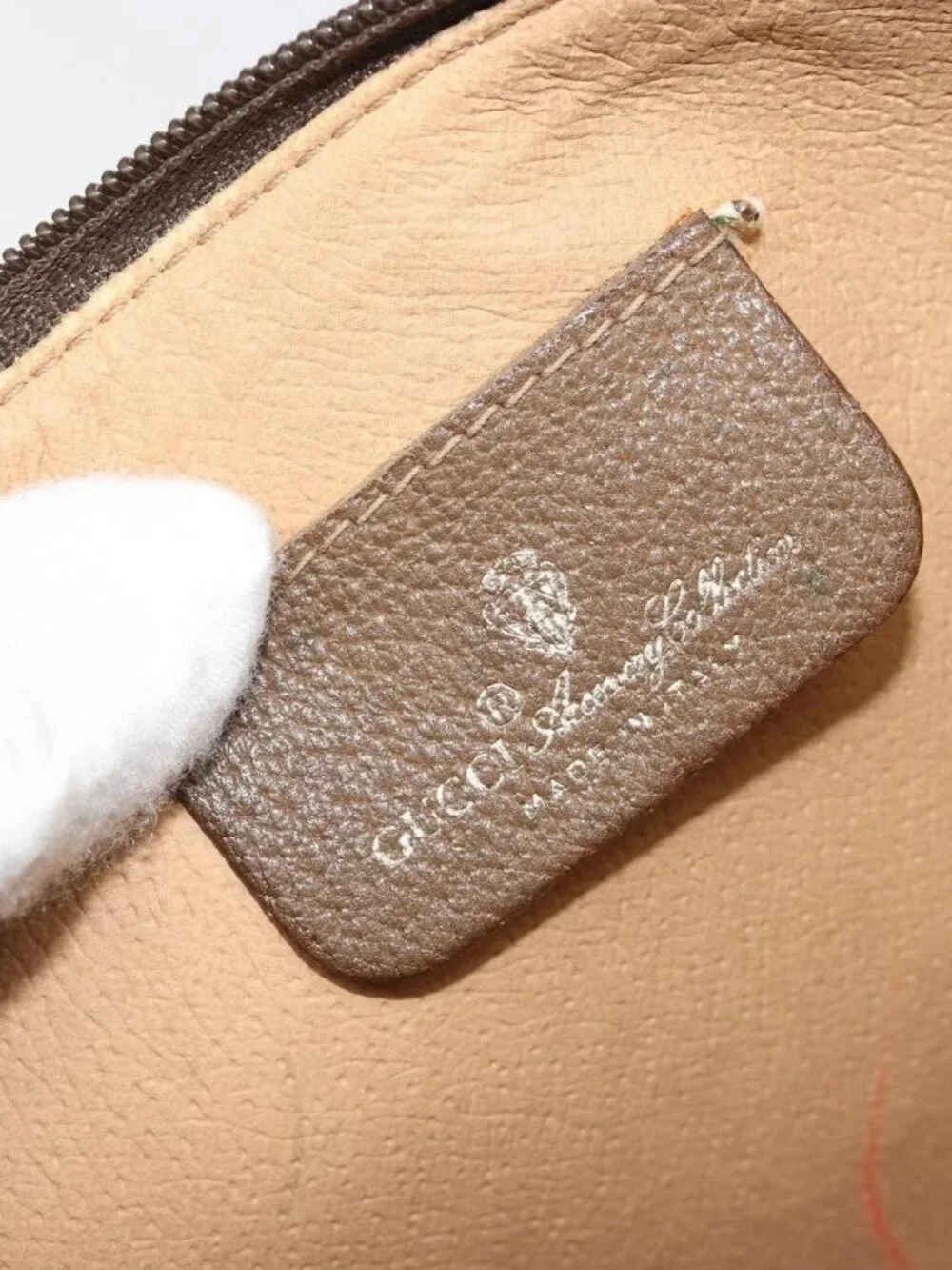 GUCCI GG Supreme Clutch Bag Clutch Bag PVC Beige Auth 188571